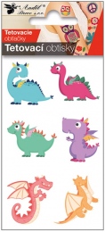 Tetovací obtisky 10,5 x 6 cm - barevní dinosauři