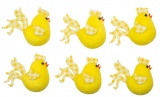 Kuřátka žlutá s karečkovými křídly 5,5 cm, 6 ks 