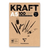 Blok Clairefontaine Brown Kraft A5, 100 listů, 90 g