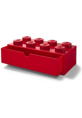 Úložný box LEGO stolní 8 se zásuvkou - červený