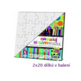 Puzzle, namaluj si sám, Čtverce 2ks, 20 dílků