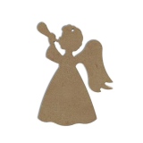 Dřevěný výřez k dekoraci Gomille závěsný, 15 cm – hlásný anděl