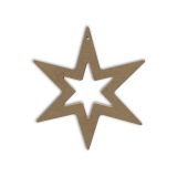 Dřevěný výřez k dekoraci Gomille závěsný, 15 cm – hvězda obrys