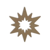 Dřevěný výřez k dekoraci Gomille závěsný, 15 cm – zářící hvězda obrys