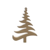 Dřevěný výřez k dekoraci Gomille závěsný, 15 cm – stromeček velký