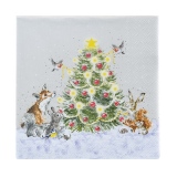 Papírové ubrousky Wrendale Designs, 33 x 33 cm – vánoční stromek