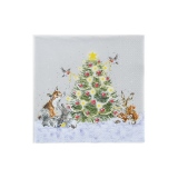 Papírové ubrousky Wrendale Designs, 24 x 24 cm – vánoční stromek