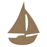 Dřevěný výřez k dekoraci Gomille, 14 cm – plachetnice