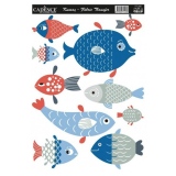 Transferový obrázek na textil, 17x25 cm - Veselé rybičky