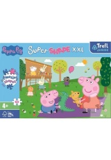 Trefl Puzzle Super Shape XXL Prasátko Peppa: Hraní s bráškou 60 dílků