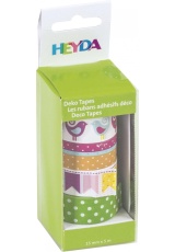 HEYDA samolepící washi papírové pásky - sada ptáčci 1,5 cm x 5 m ( 4 ks )