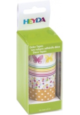 HEYDA samolepící washi papírové pásky - sada motýlci 1,5 cm x 5 m ( 4 ks )