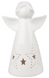 Anděl porcelánový s hvězdou 16 cm