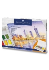 Akvarelové barvy Faber-Castell s paletkou 12 barev