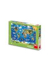 Puzzle Mapa zvířat 100 XL dílků