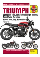 Triumph Bonneville T100, T120, Speedmaster, Bobber, Speed Twin, Thruxton, Street Twin, Cup, Scrambler (16 to 19), 16 to 19