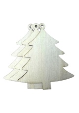 Creatissimo - dřevěný výřez ve tvaru Vánočního stromečku 10 cm sada 3 kusů