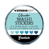 Washi samolepky Studio Light, 100 ks - Modrá srdíčka