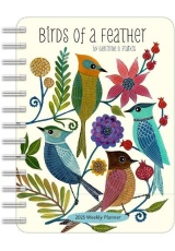 Birds of a Feather 2025 Weekly Planner Calendar, Watercolor Bird Illustrations by Geninne Zlatkis