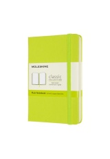 Moleskine Pocket Plain Hardcover Notebook, Lemon Green