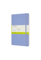 Moleskine Large Plain Softcover Notebook, Hydrangea Blue