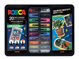 Posca sada popisovačů PC-1M/PC-3M/PC-5M, POP, PC-1M: 6 ks, PC-3M: 7 ks, PC-5M: 7 ks, mix barev (20 ks)