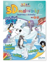 3D omalovánka A4 - Set Polární/medvěd + lachtan + tučňák