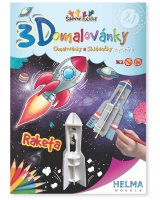 3D omalovánka A4 - Set  Raketa