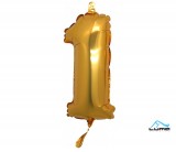 Balónek foliový č. 1 zlatý 101cm Luma