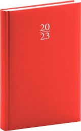 Denní diář Capys 2023, červený, 15 × 21 cm