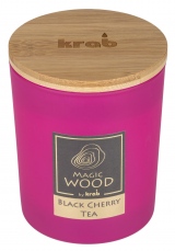 Svíčka Magic Wood s dřevěným knotem - Black Cherry Tea 300g 