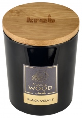 Svíčka MAGIC WOOD s dřevěným knotem - Black Velvet 300g 