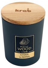 Svíčka Magic Woods dřevěným knotem - Amber & Pepper 300g 